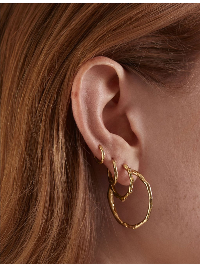 Monica Viander 18ct gold vermeil hoop earrings medium, imported from the UK