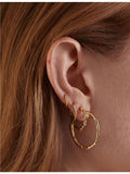 Monica Viander 18ct gold vermeil hoop earrings medium, imported from the UK