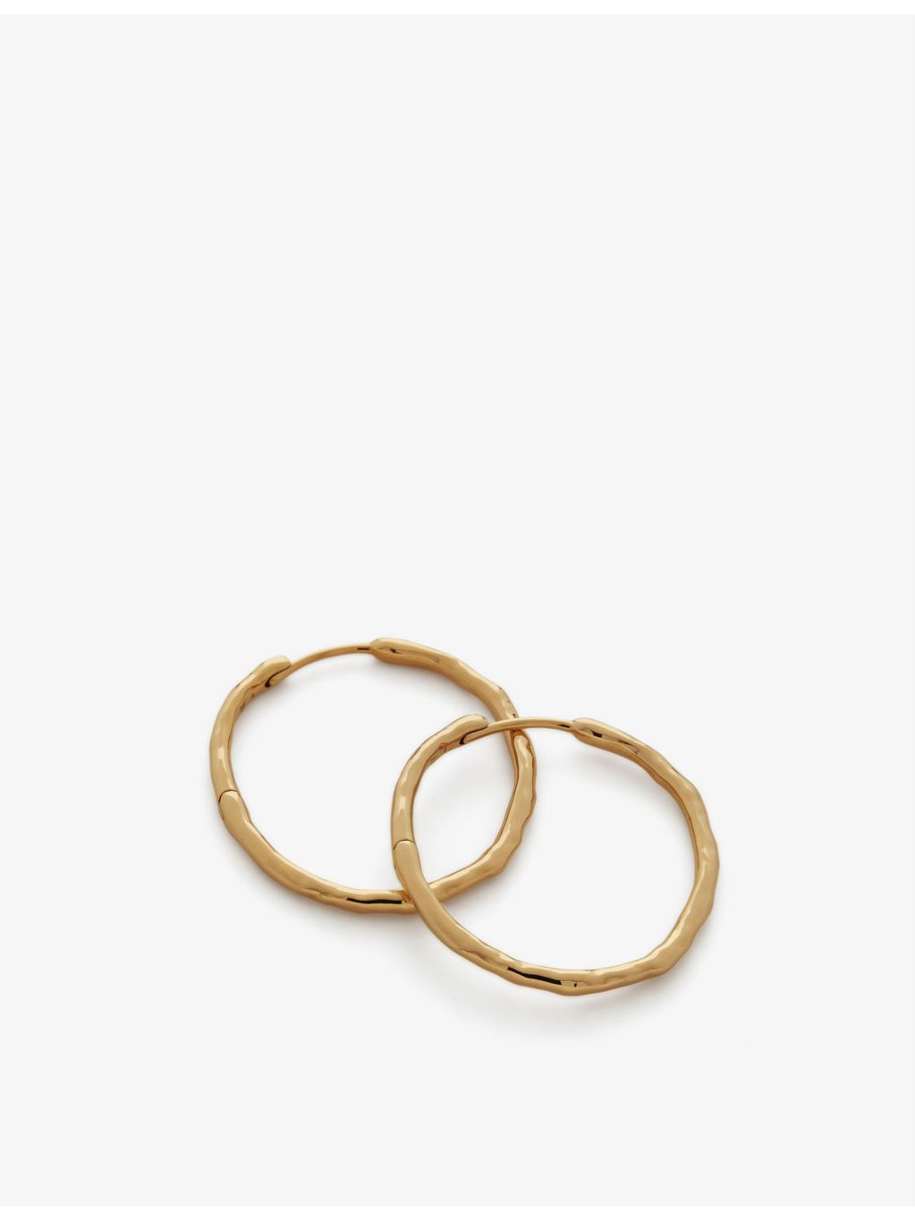 Monica Viander 18ct gold vermeil hoop earrings medium, imported from the UK