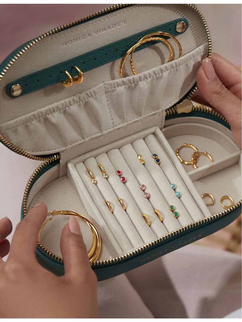 Monica Vinader monogram oval leather jewellery box 18cm - British product