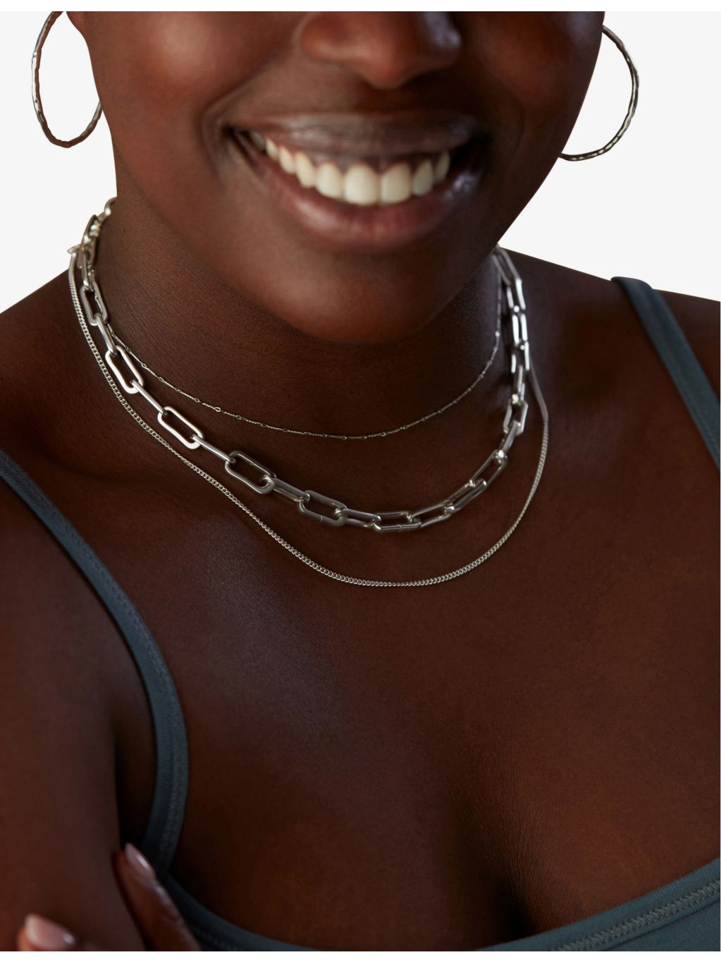 Monica Vinader Twist sterling silver necklace, UK version