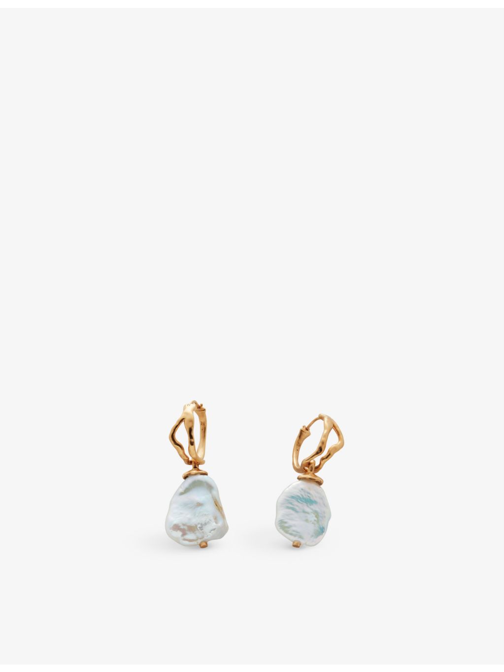 Monica Vinader Keshi freshwater pearl hoop earrings - British product