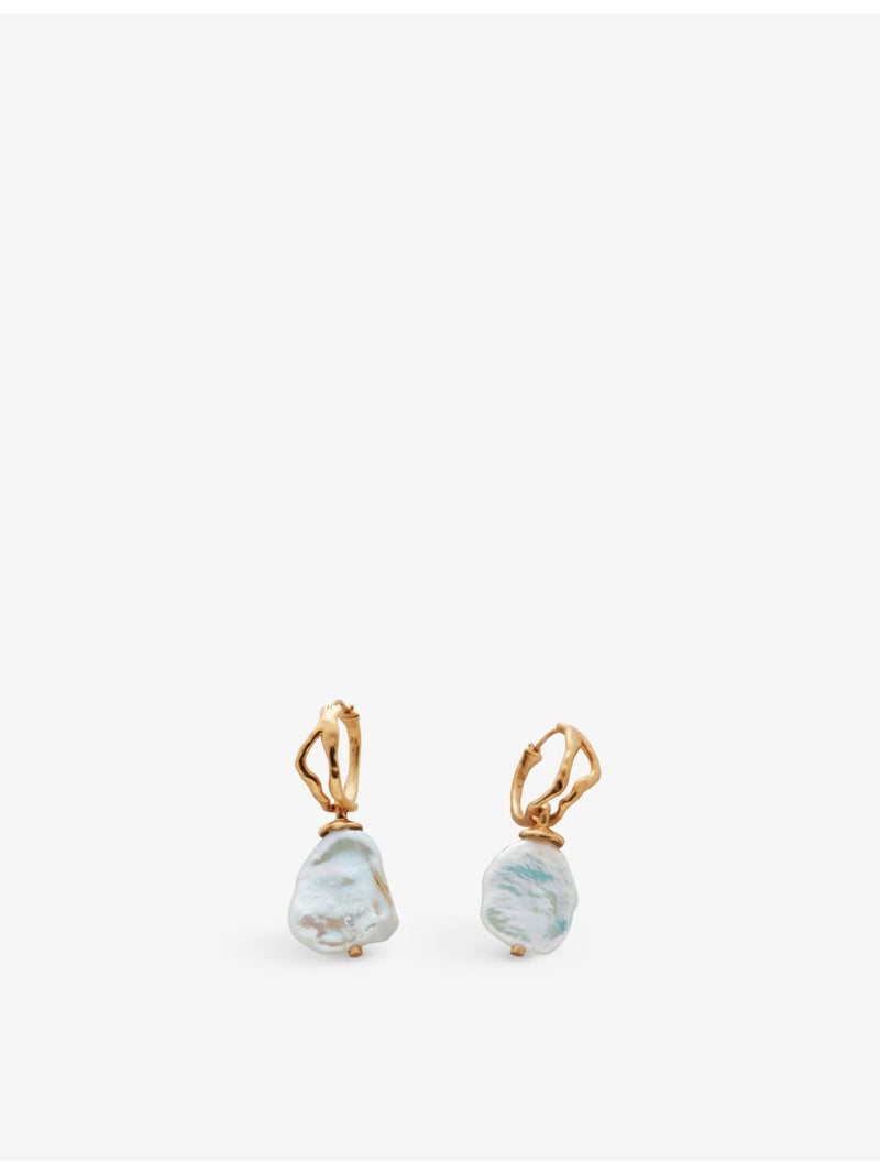 Monica Vinader Keshi freshwater pearl hoop earrings - British product