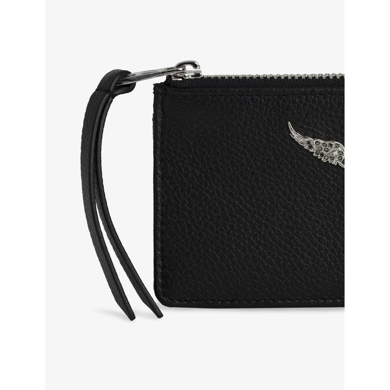 Zadig & Voltaire leather cardholder with zip pocket, imported from the UK