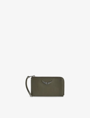 Zadig & Voltaire leather cardholder with zip pocket, imported from the UK