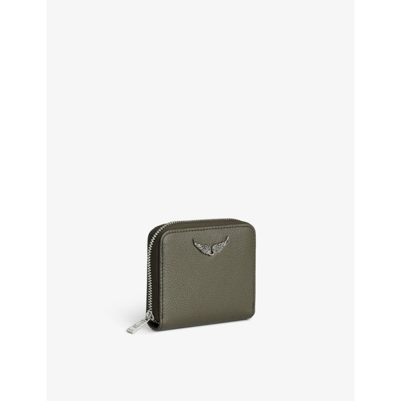 Zadig & Voltaire mini logo-plaque leather coin purse, UK version