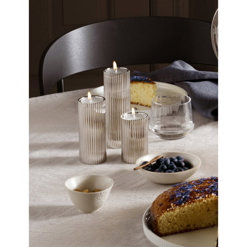 Georg Jensen Bernadotte stainless steel candle holders set of three, UK version