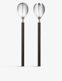 Georg Jensen salad servers polished steel and wood - British product
