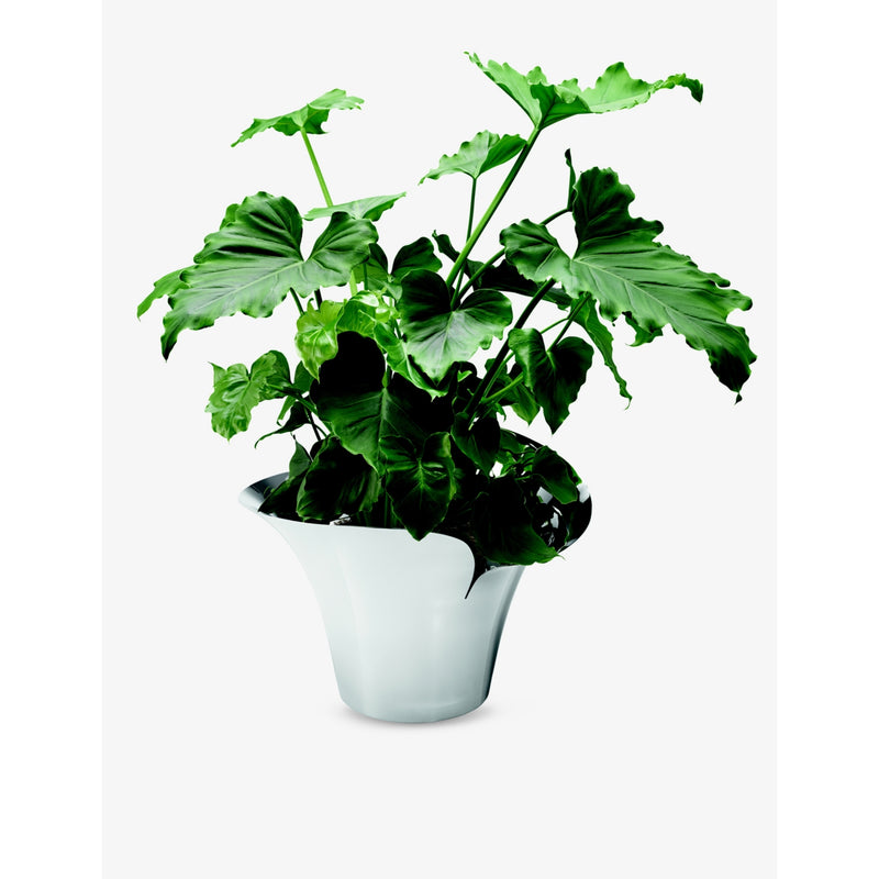 Georg Jensen flower pot polished stainless steel 22.3cm (British brand)