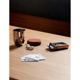 Georg Jensen stainless steel dice cup set with leather lid - British product