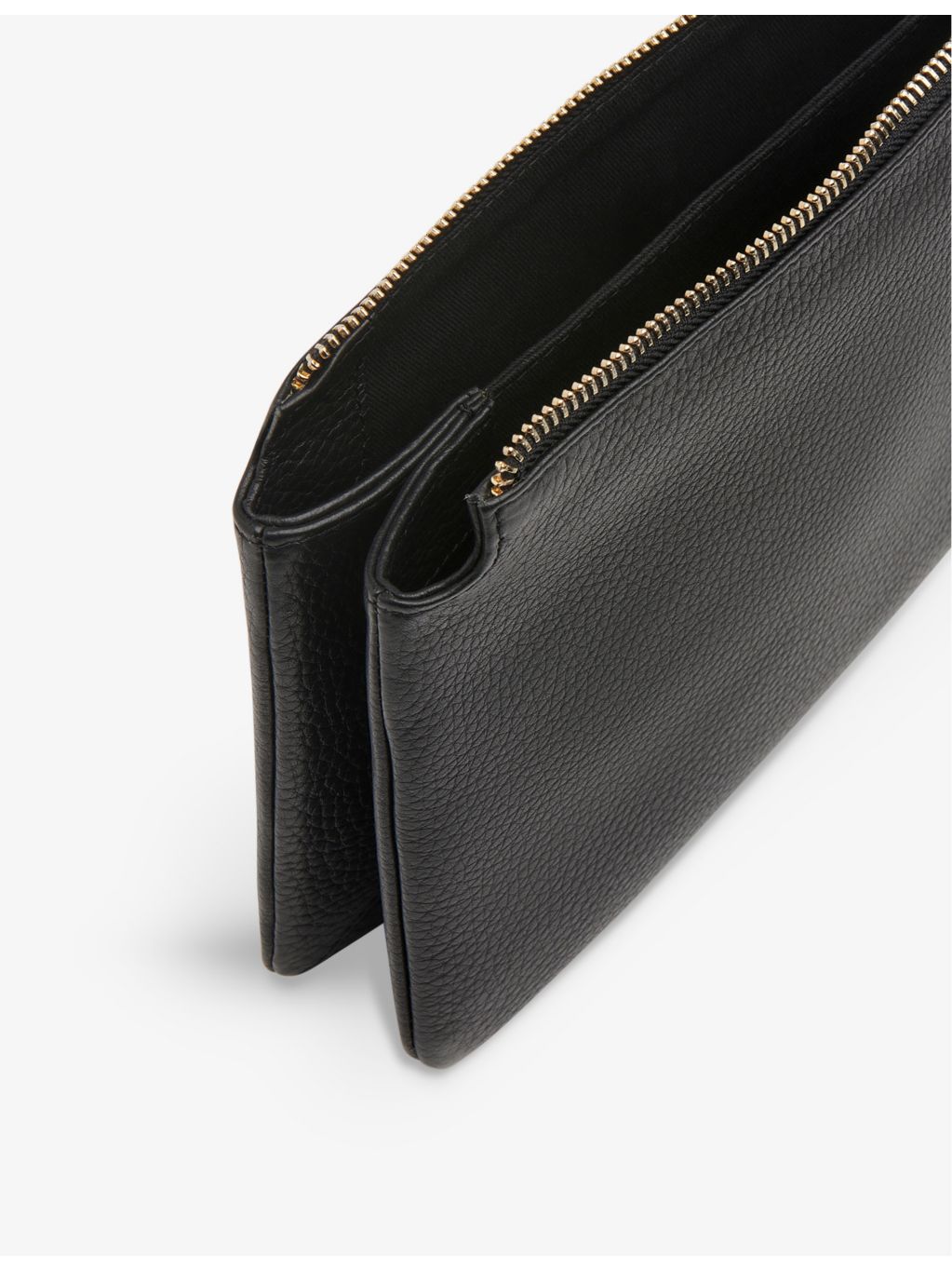 Whistles Elita leather clutch bag with gold-tone hardware, imported from the UK