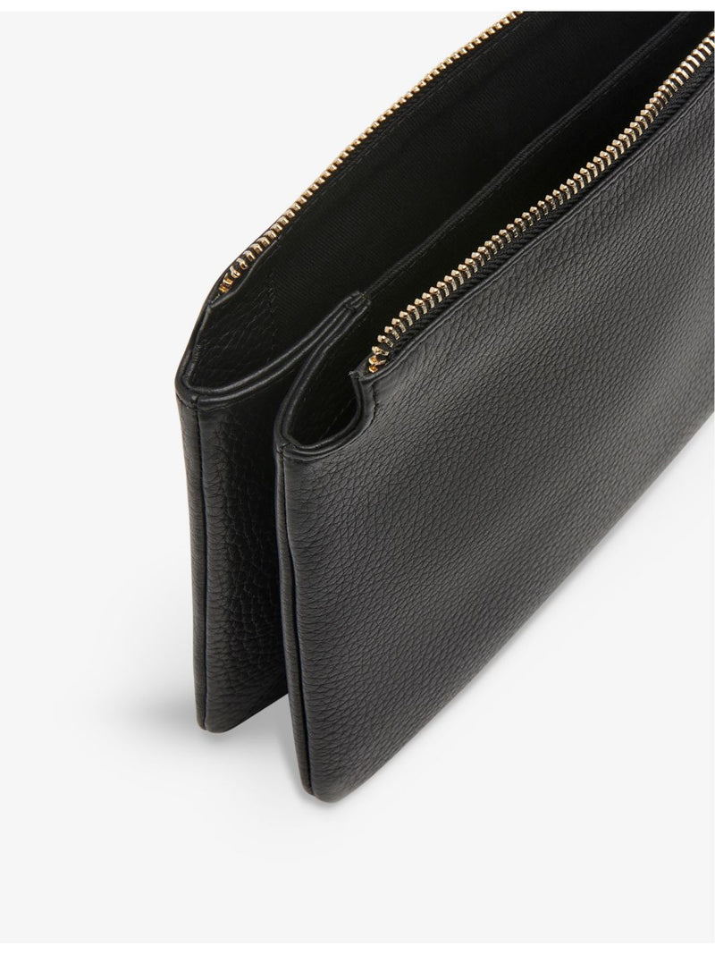 Whistles Elita leather clutch bag with gold-tone hardware, imported from the UK