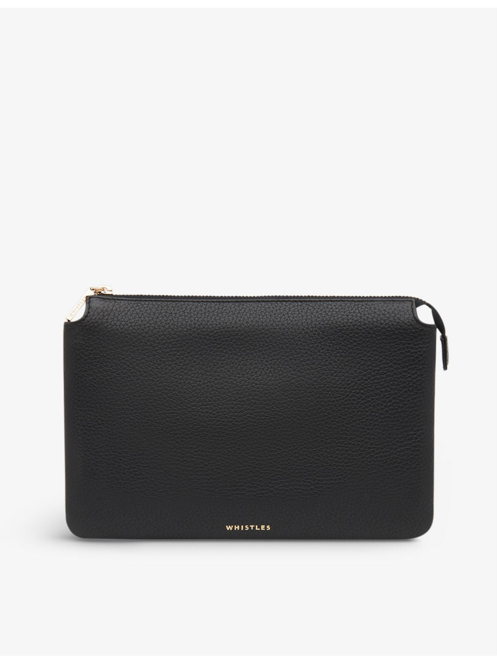 Whistles Elita leather clutch bag with gold-tone hardware, imported from the UK