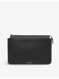 Whistles Elita leather clutch bag with gold-tone hardware, imported from the UK