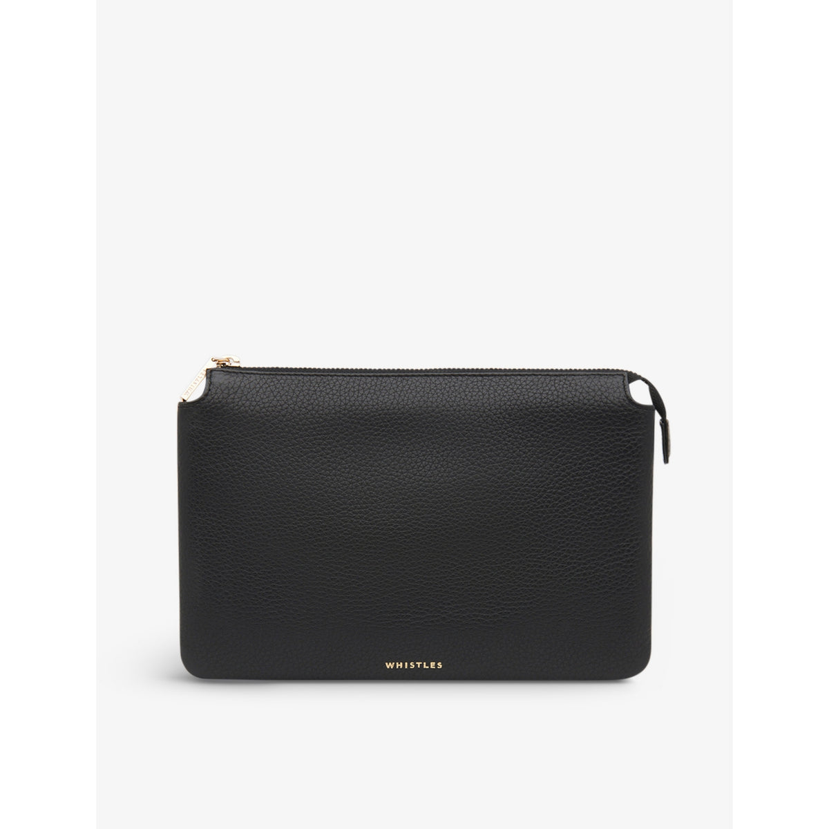 Whistles Elita leather clutch bag with gold-tone hardware, imported from the UK