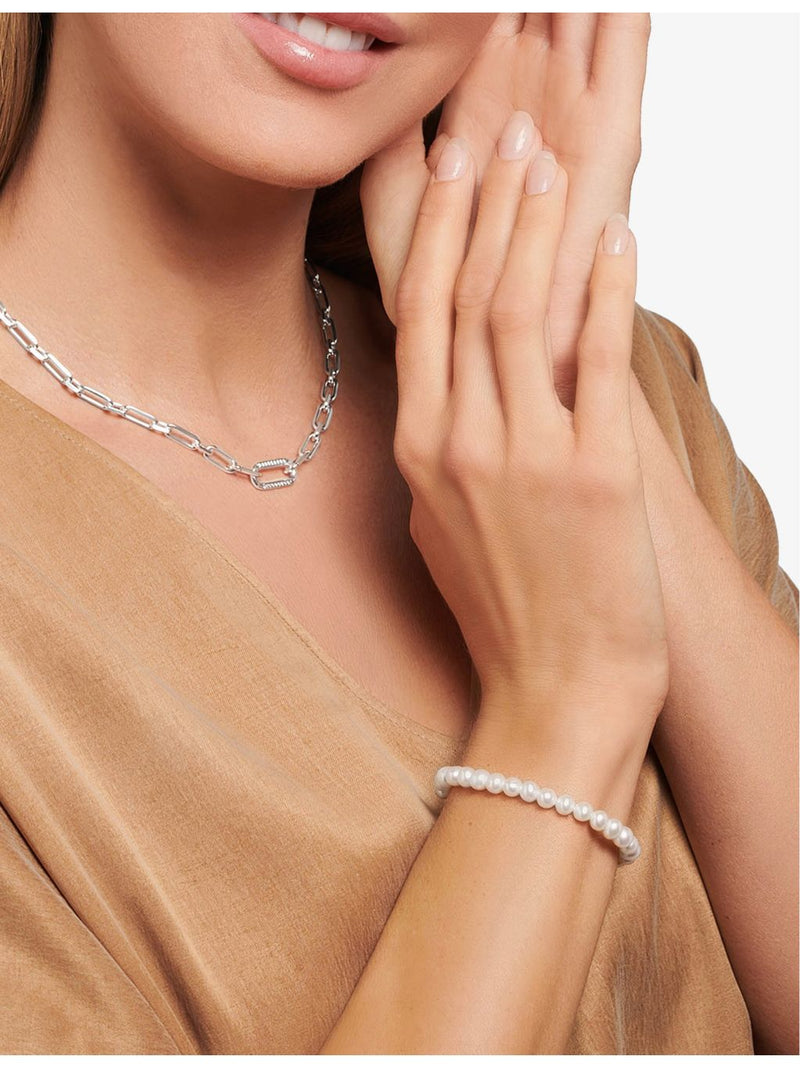 Thomas Sabo sterling silver freshwater pearl bracelet, adjustable (British brand)