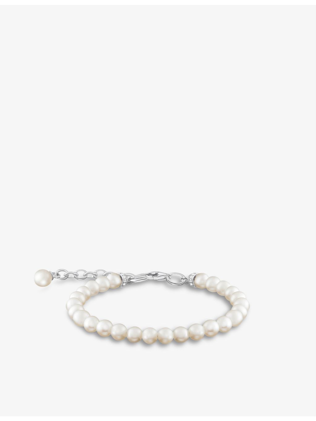Thomas Sabo sterling silver freshwater pearl bracelet, adjustable (British brand)