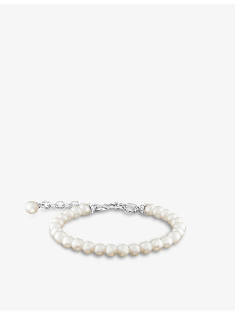 Thomas Sabo sterling silver freshwater pearl bracelet, adjustable (British brand)