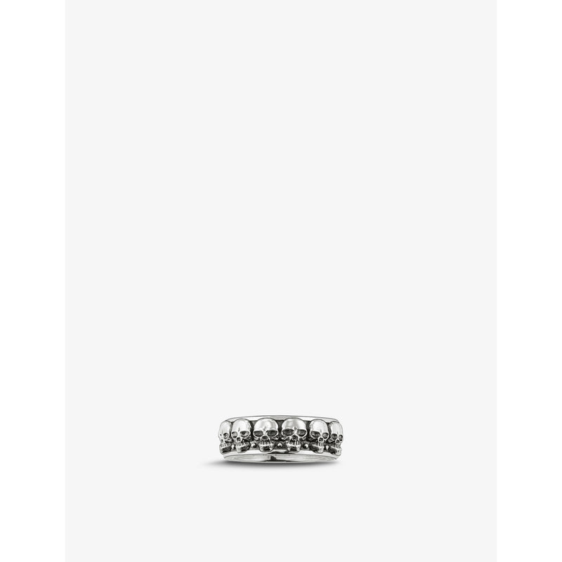 Skull band sterling-silver ring - S