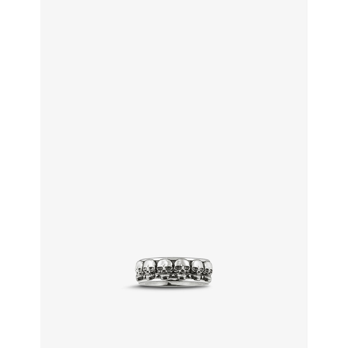Skull band sterling-silver ring - S