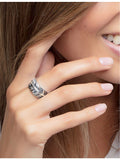 Thomas Sabo sterling silver feather ring pavé zirconia, UK version