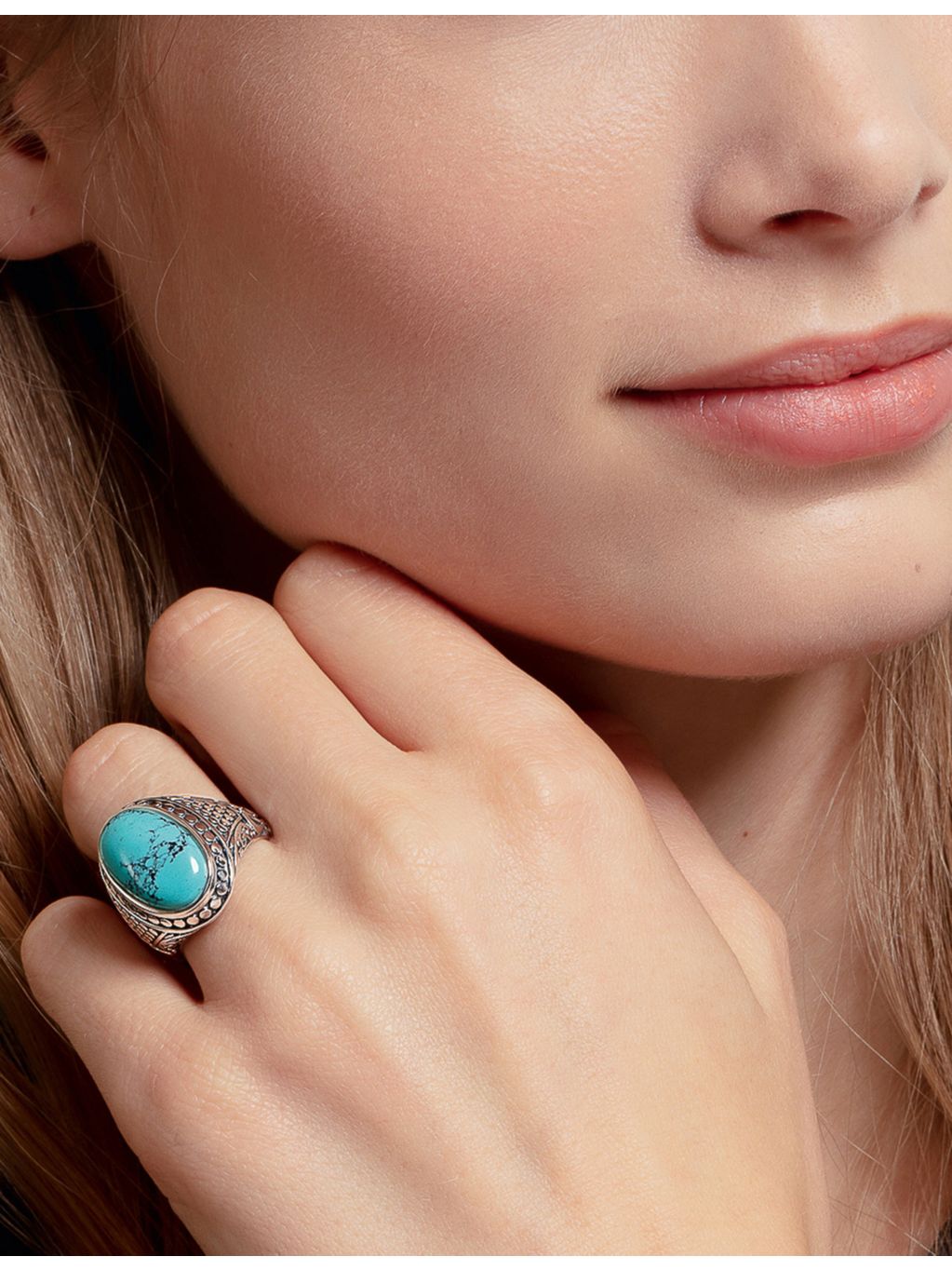 Thomas Sabo signet ring sterling silver faux turquoise - British product