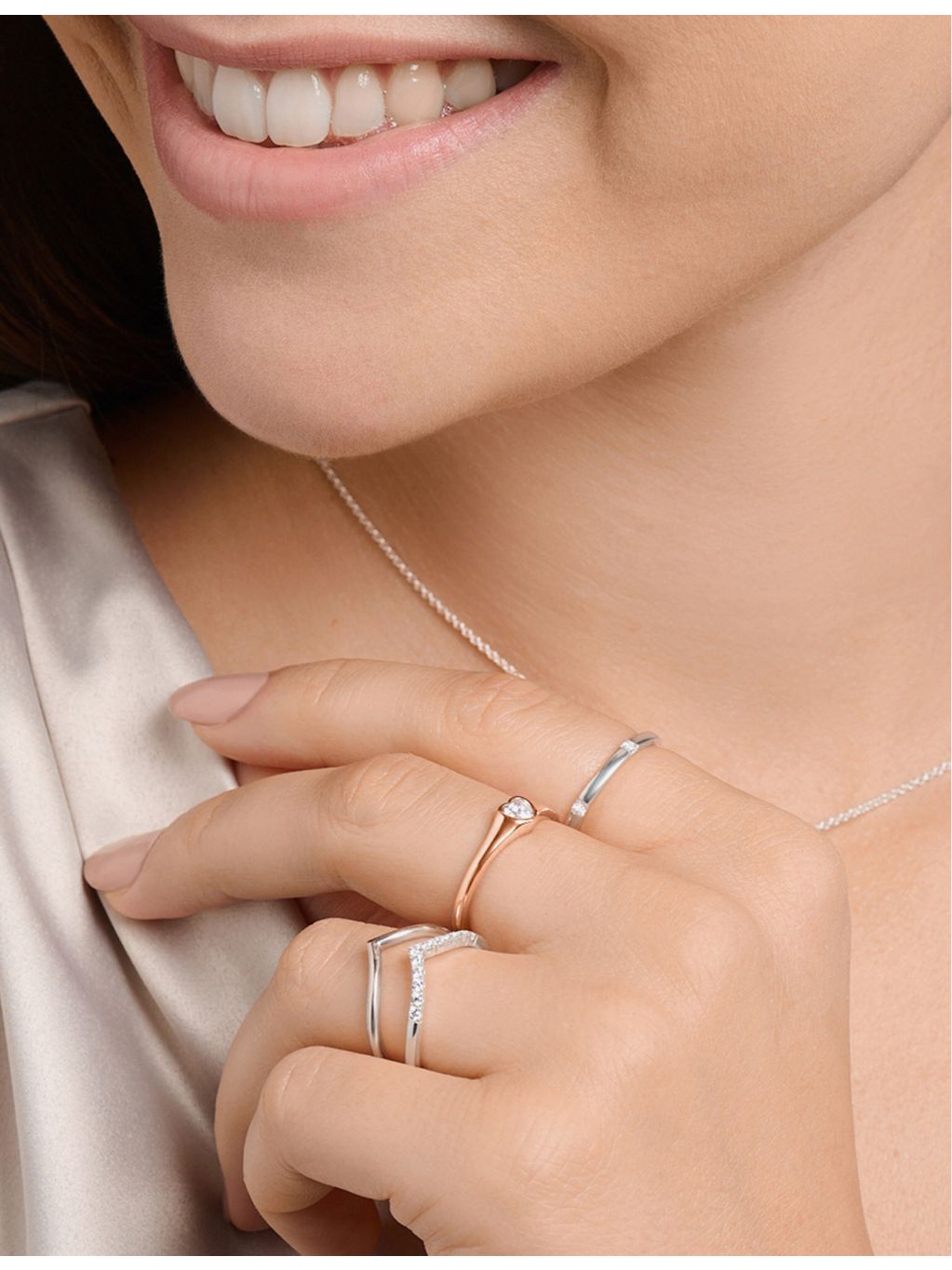 Thomas Sabo 18ct rose gold plated sterling silver ring 5mm (British brand)