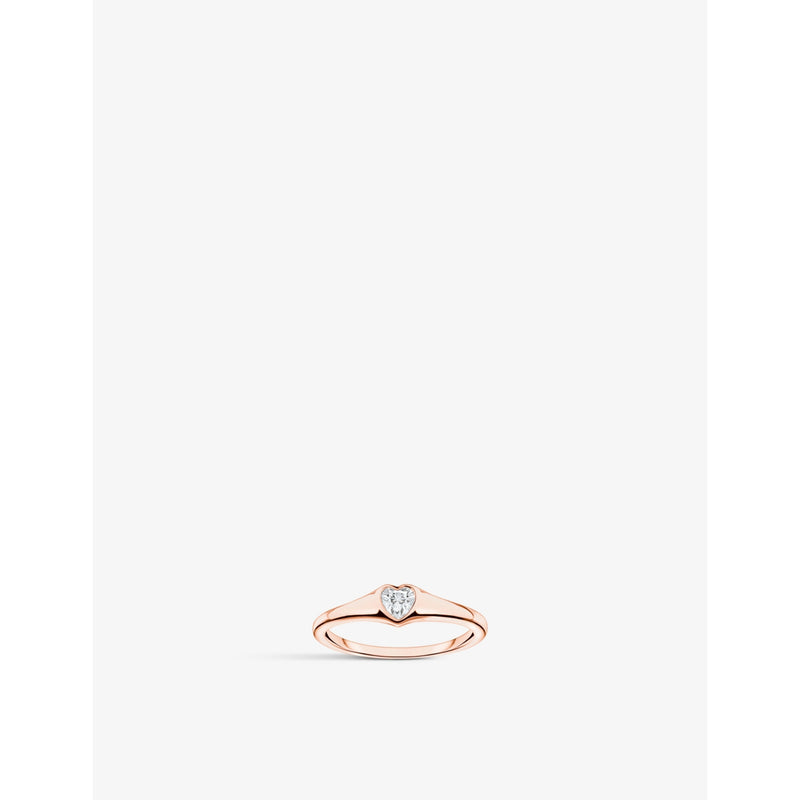 Heart 18ct rose gold-plated sterling-silver ring - M