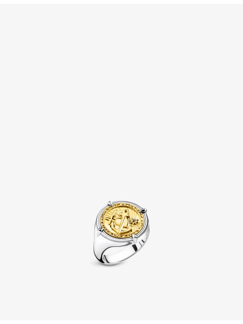 Thomas Sabo 18ct gold plated sterling silver signet ring - British product