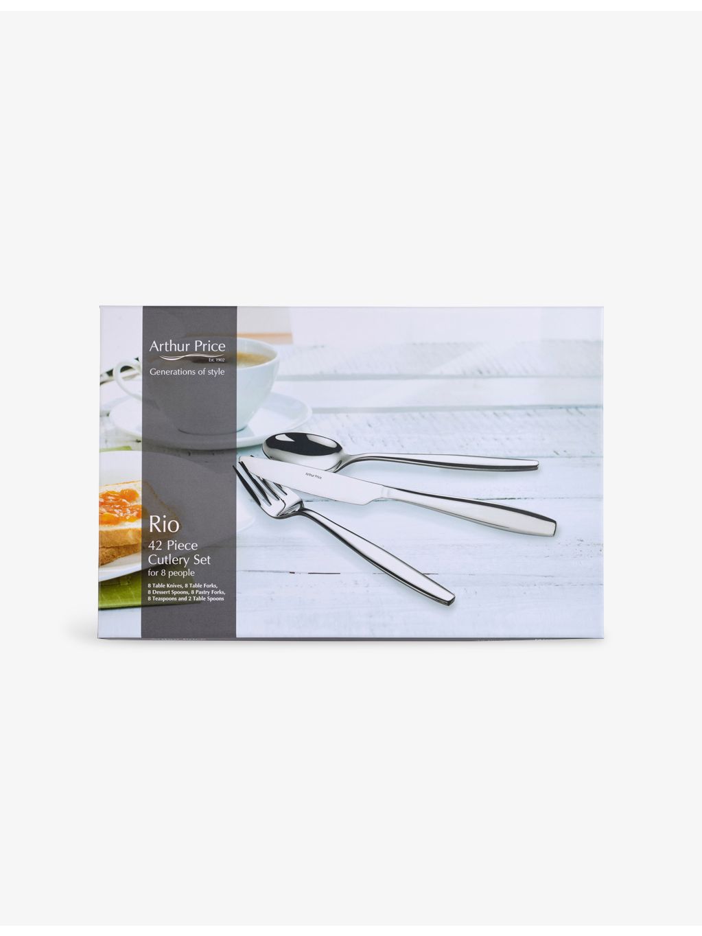Arthur Price Rio polished stainless-steel 42-piece cutlery set, UK version
