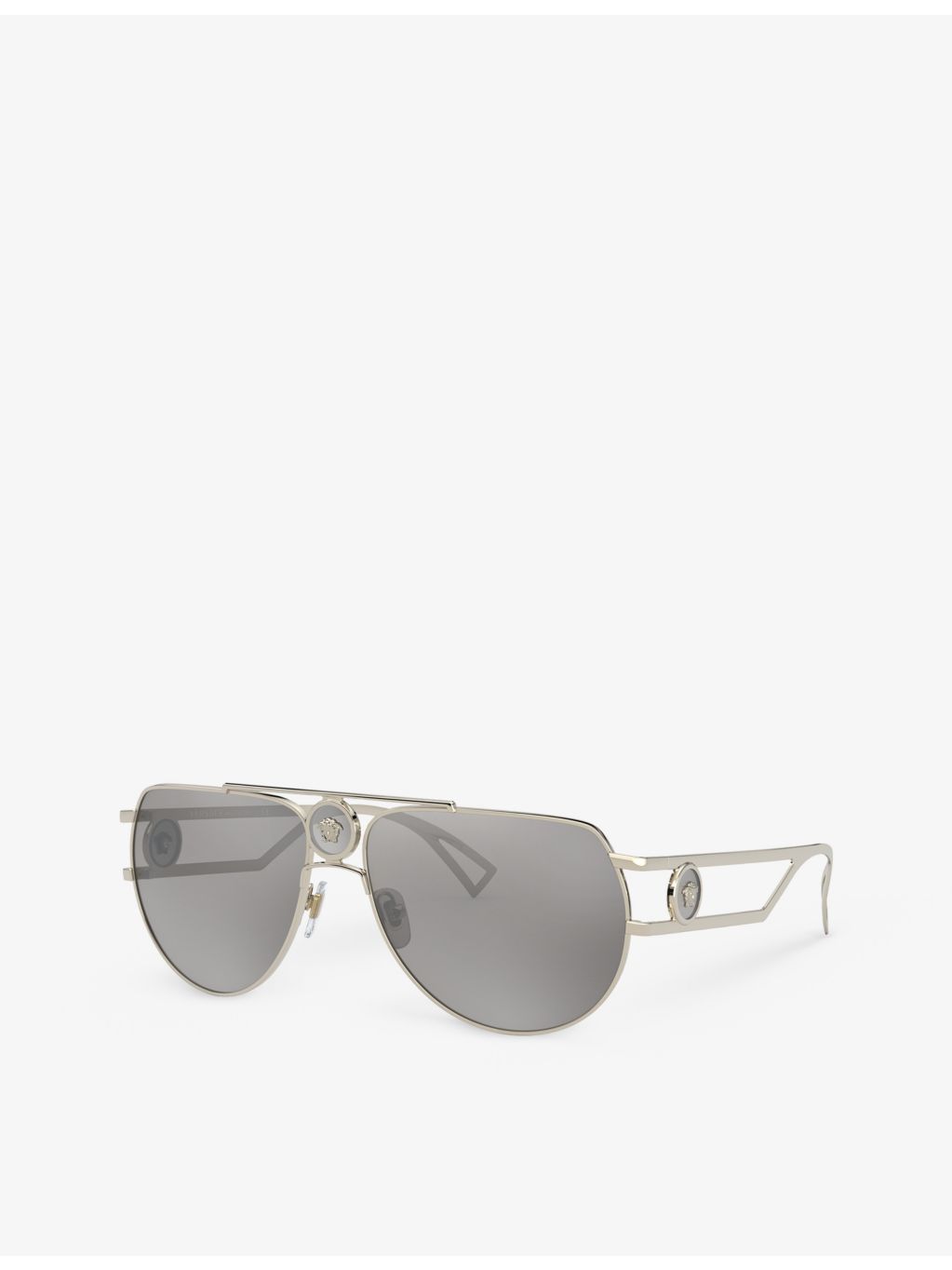Versace VE2225 pilot-frame metal sunglasses with mirrored lenses (British brand)