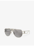 Versace VE2225 pilot-frame metal sunglasses with mirrored lenses (British brand)