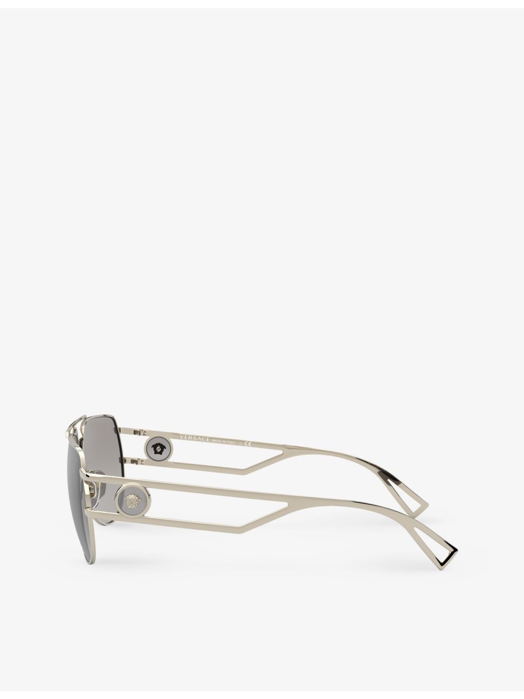 Versace VE2225 pilot-frame metal sunglasses with mirrored lenses (British brand)