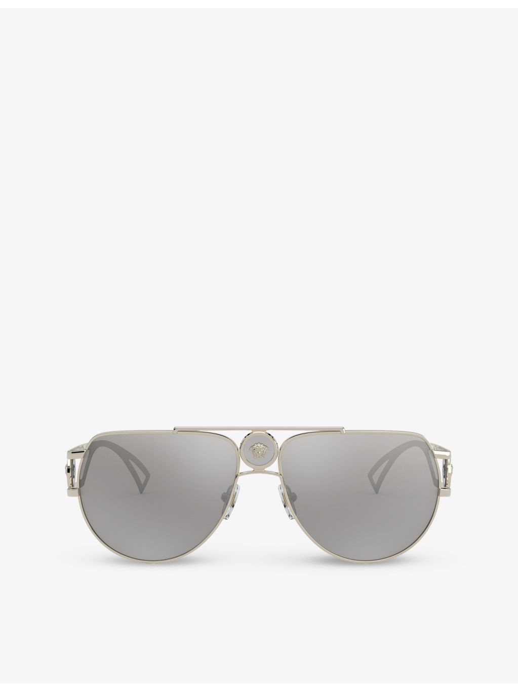 Versace VE2225 pilot-frame metal sunglasses with mirrored lenses (British brand)