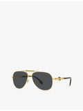 Versace VE2236 aviator-frame metal sunglasses with tinted lenses, UK version
