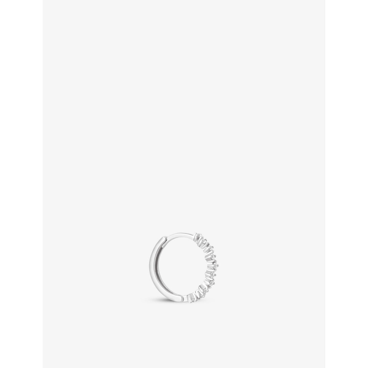 Cluster Crystal sterling silver and cubic zirconia hoop earrings - S