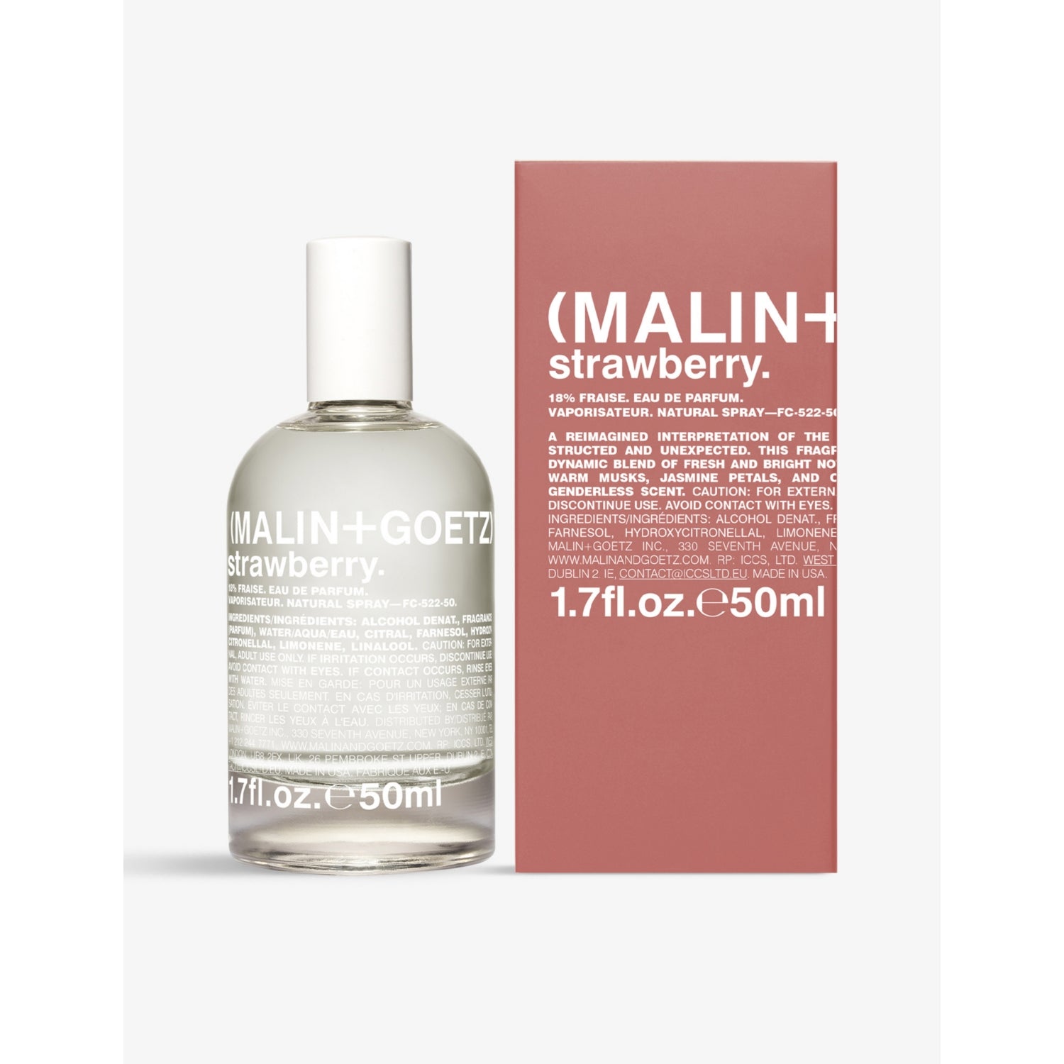 MALIN+GOETZ strawberry eau de parfum 50ml, imported from the UK