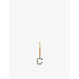 Selda C Initial 14ct rose gold huggie earring, UK version