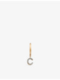 Selda C Initial 14ct rose gold huggie earring, UK version