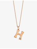 La Maison Couture H initial rose-gold diamond necklace, imported from the UK