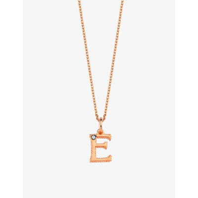 selfridges Selda K Initial 14ct Rose-Gold and 0.01ct Diamond Necklace- Buy online at McGrocer