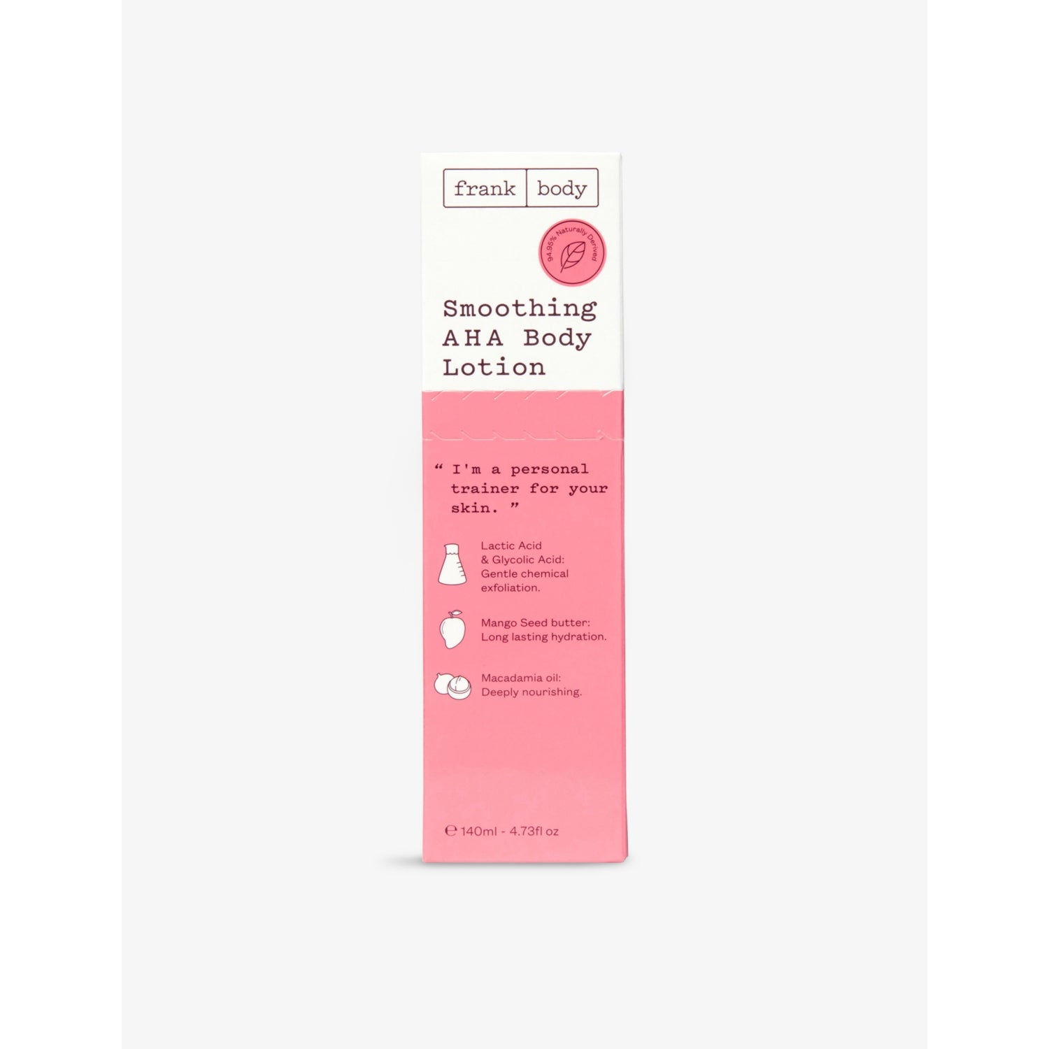 frank body smoothing AHA body lotion 140ml - British product