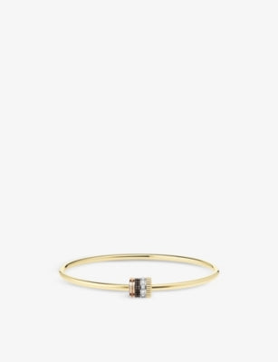 Quatre Classique 18ct yellow-, white- brown and rose-gold and 0.11ct brilliant-cut bracelet - 17CM