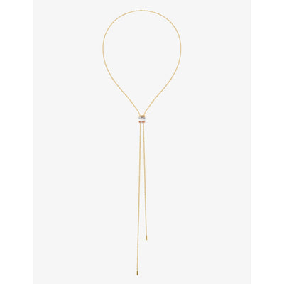 selfridges Boucheron Quatre White Edition Large 18ct Yellow, White, Rose Gold and Ceramic Diamond Tie Necklace- Buy online at McGrocer