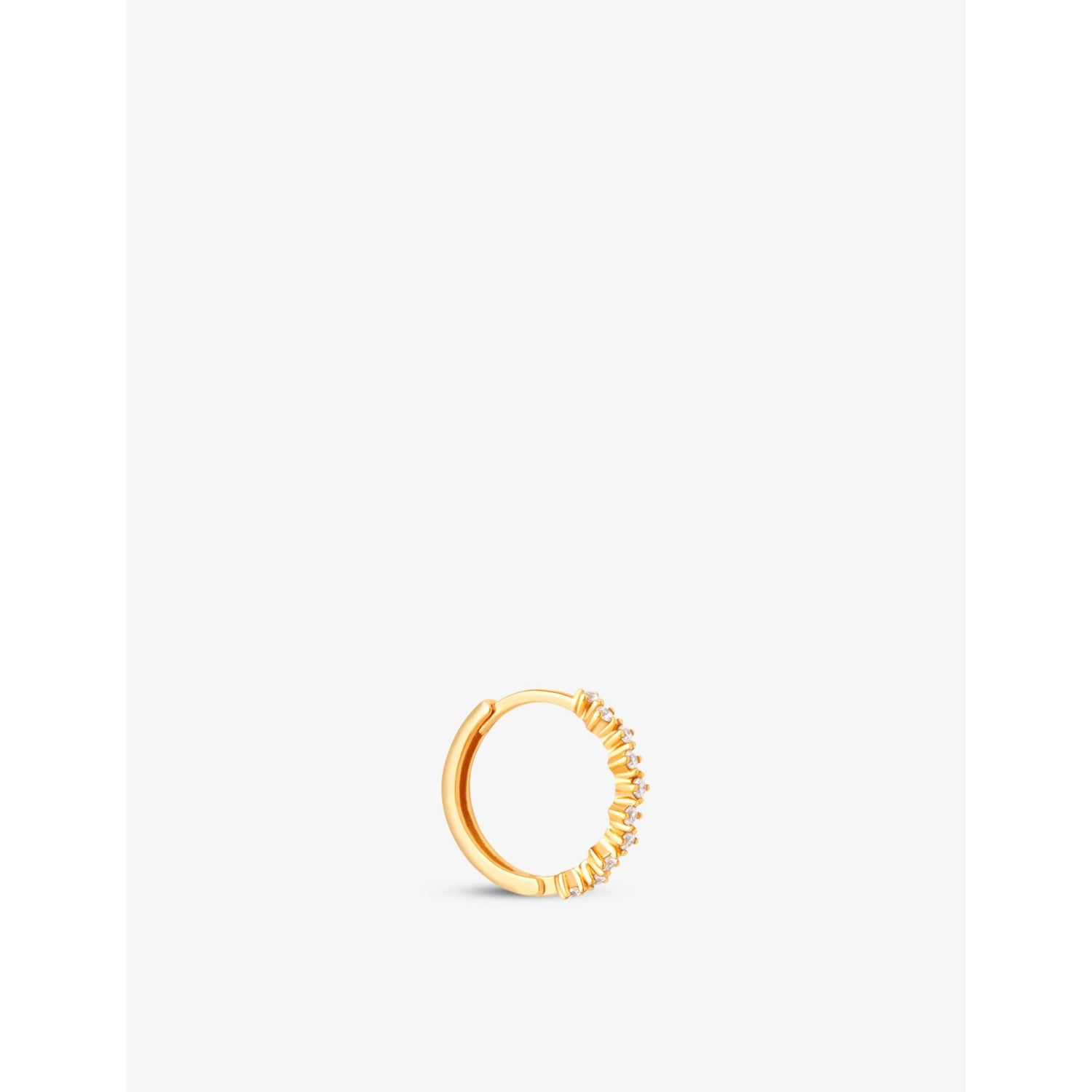 Cluster Crystal 18ct gold-plated sterling silver and cubic zirconia hoop earring - S