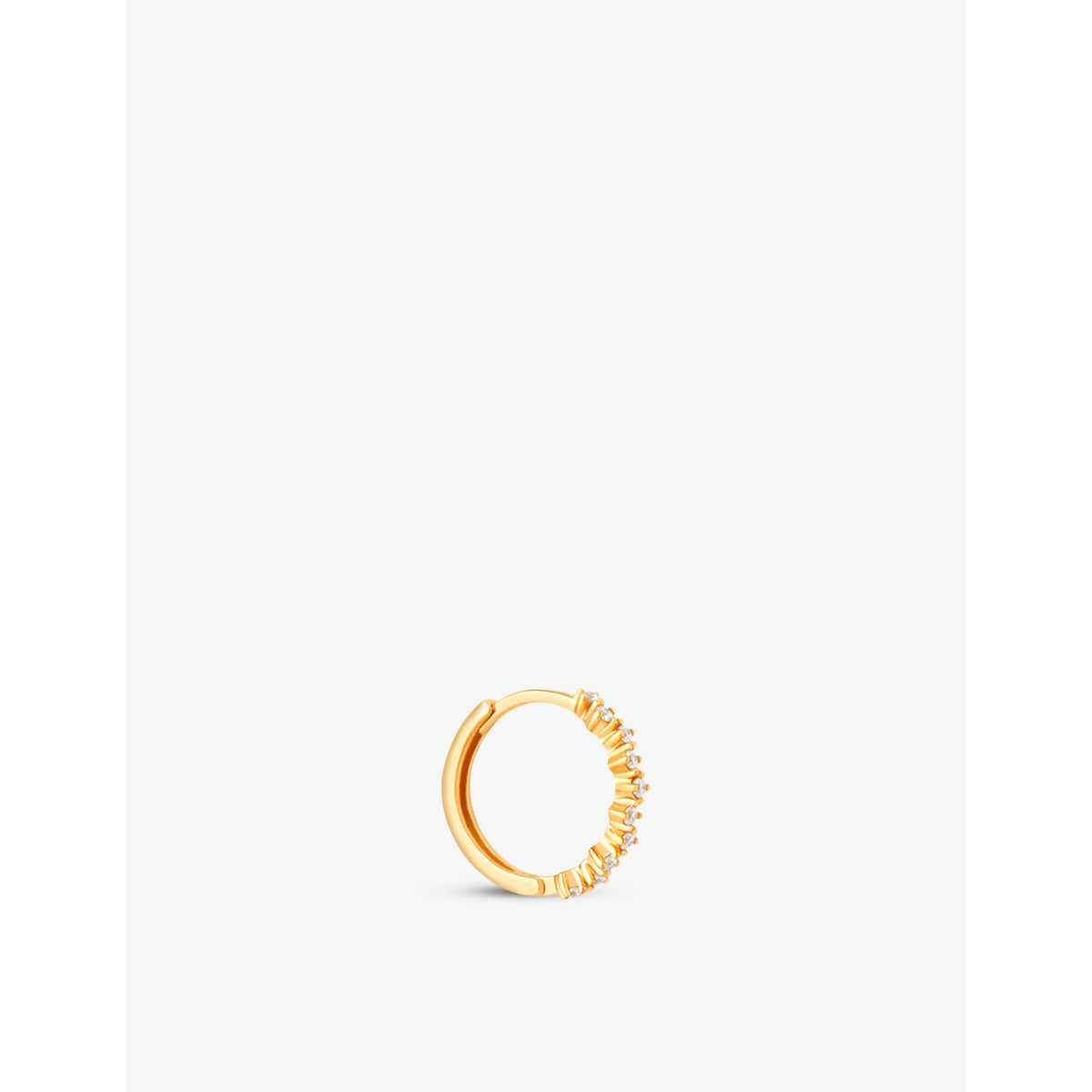 Cluster Crystal 18ct gold-plated sterling silver and cubic zirconia hoop earring - S