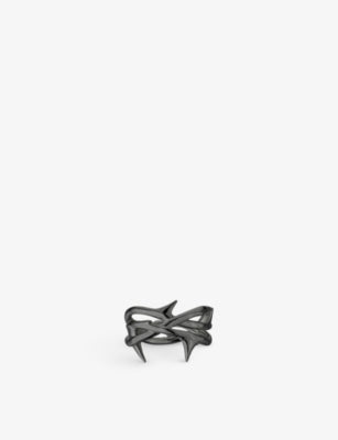 Shaun Leane Rose Thorne Rhodium-Plated Sterling Silver Ring