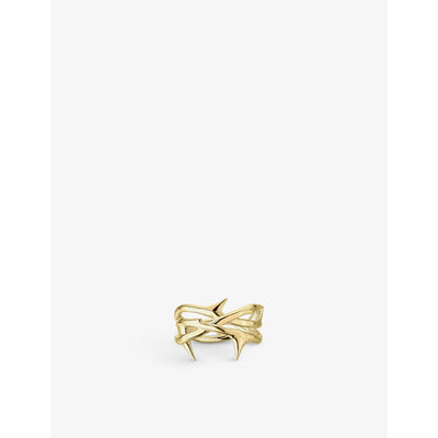 selfridges Shaun Leane Rose Thorn Yellow Gold-Plated Vermeil Sterling Silver Ring- Buy online at McGrocer
