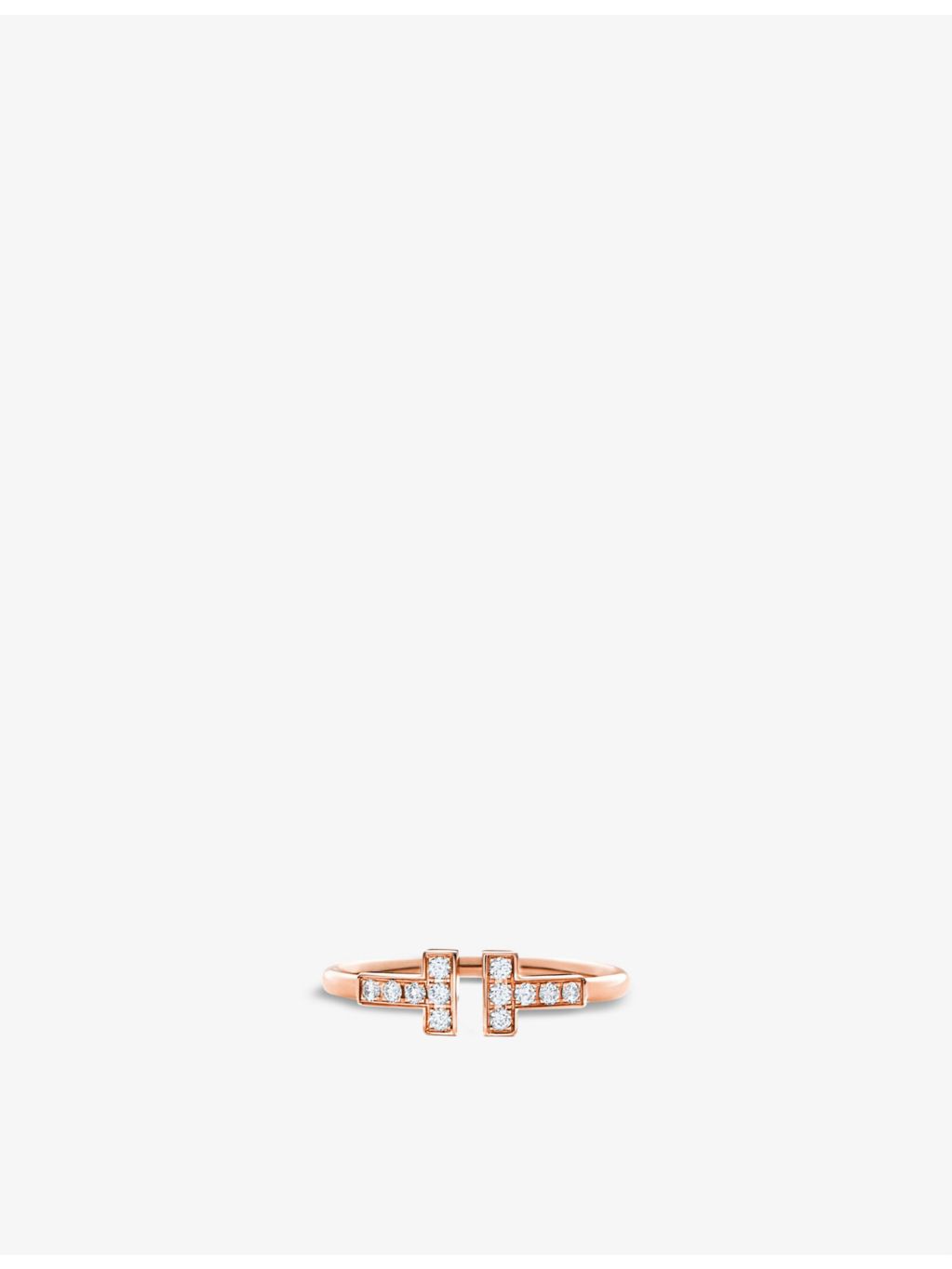 Tiffany T Wire diamond ring 18ct rose gold, imported from the UK