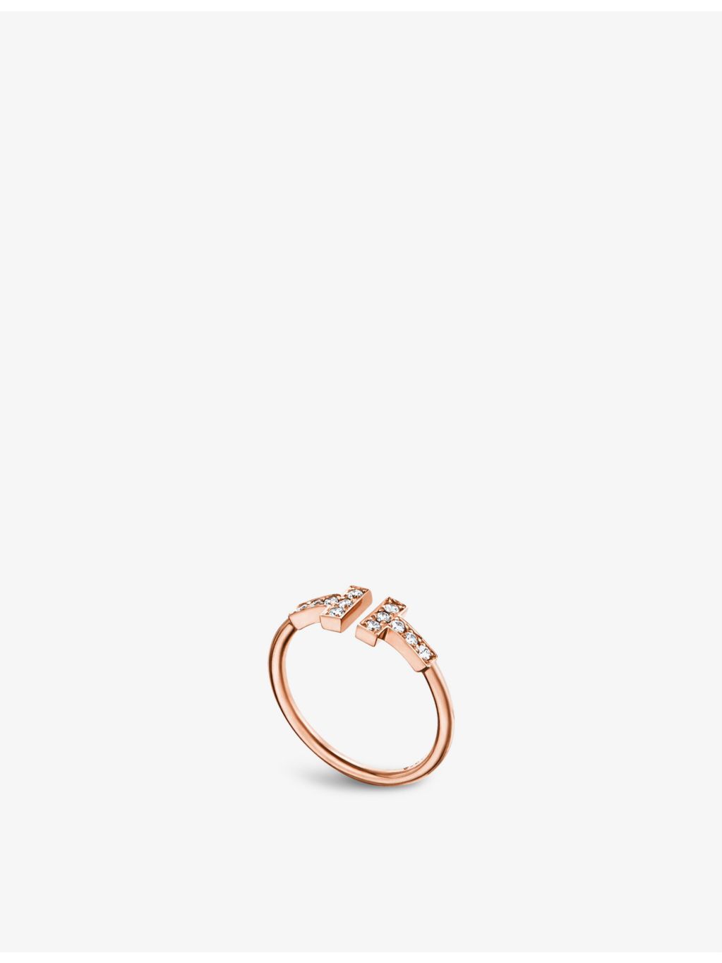 Tiffany T Wire diamond ring 18ct rose gold, imported from the UK